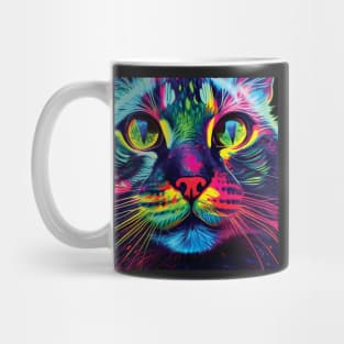 Cat in Neon Colours Mug